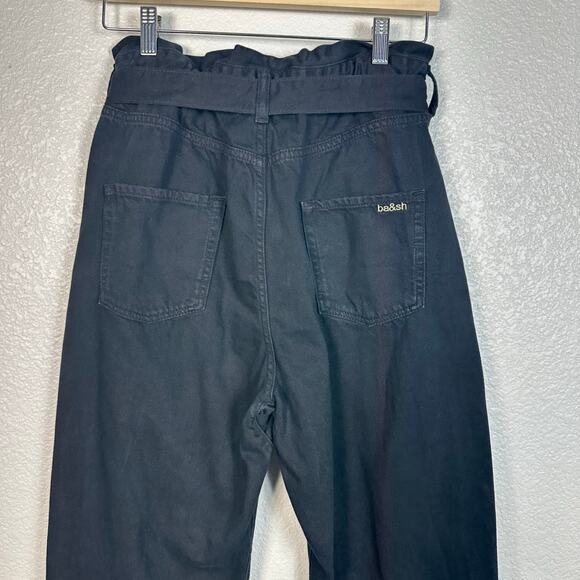 Ba&sh Womens Jalia Cropped High Rise Tapered Leg Jeans in Black Size 3 / US 8 - Picture 8 of 16